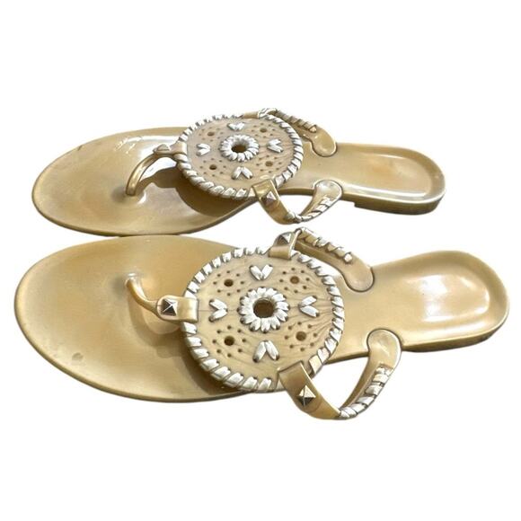 Jack Rogers Shoes - Jack Rogers Gold GEORGICA Jelly flip flop slip on Sandals size 10